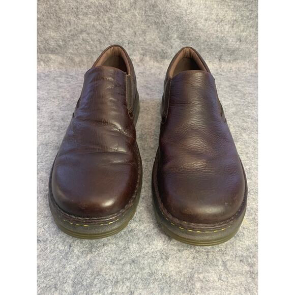 Dr. Martens Orson Brown Leather Slip-On Loafers, Men\'s Size 15, Yellow Stitching